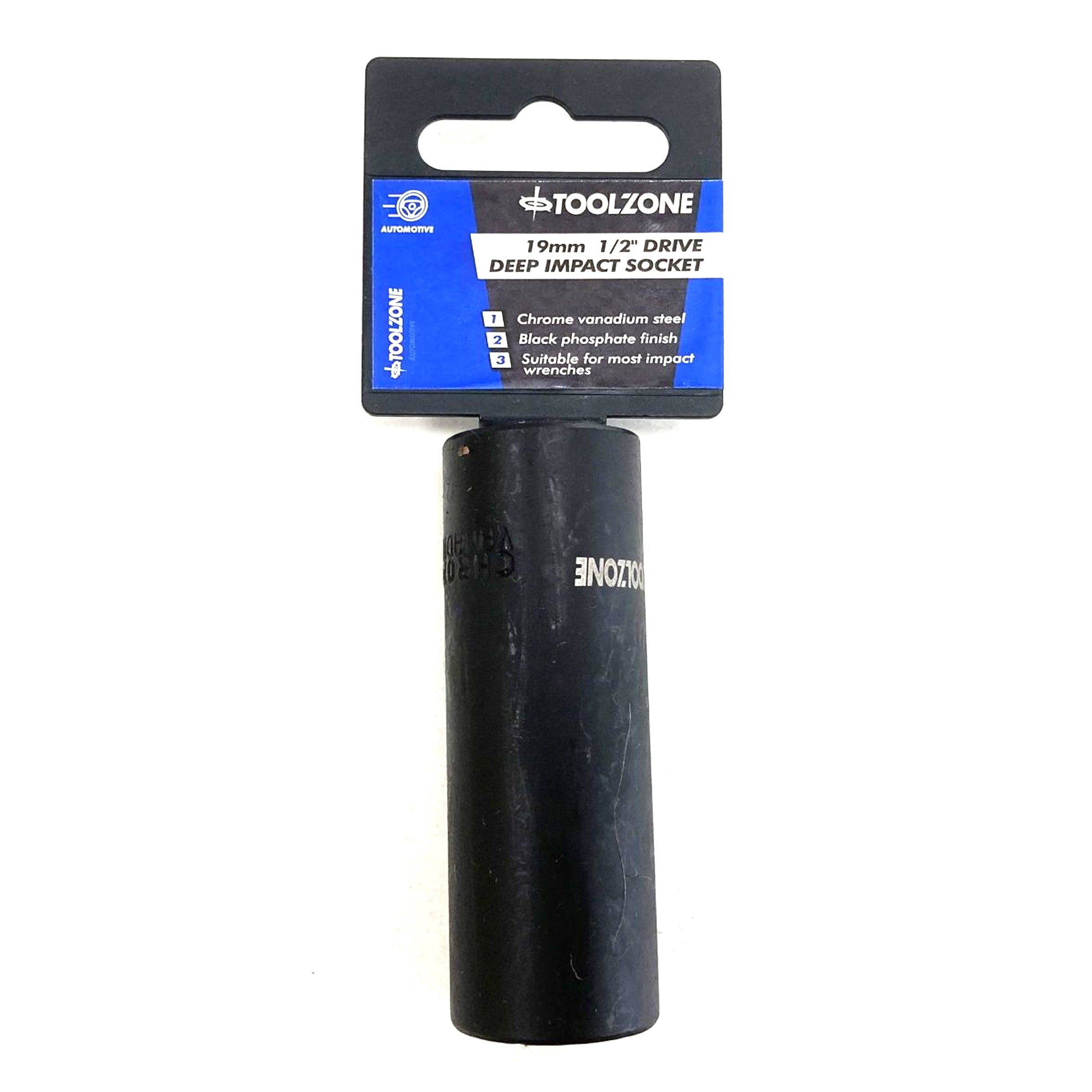 Toolzone Deep Impact Socket 19mm 1/2 Drive Crv - Toolzone Kdpss320