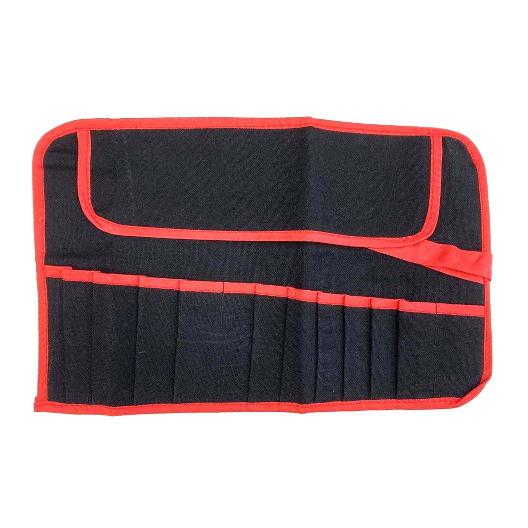Toolzone Tool Roll 12 Pocket Canvas Water Resistant 44x28cm Red and Black - Toolzone Kdptb029