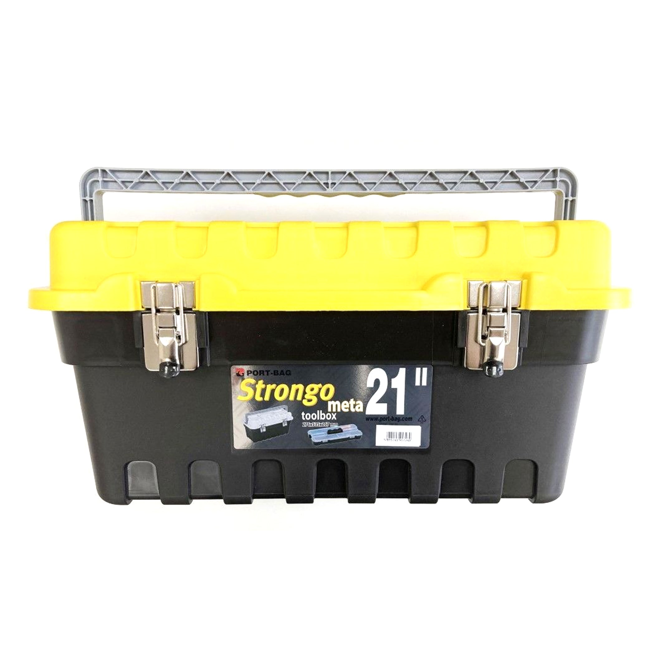 Toolzone Toolbox Strongo 21 Heavy Duty with Metal Clasps and Carry Tray - Toolzone Kdptb087