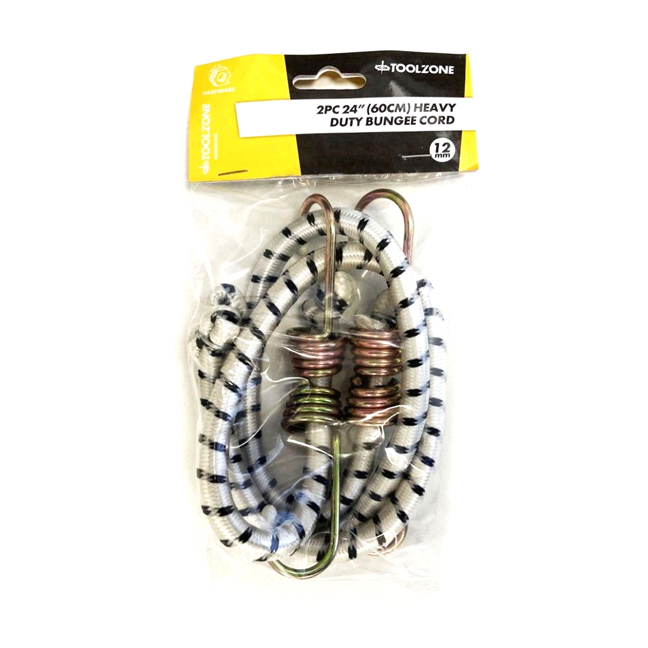Toolzone Bungees 2pc 24 12mm with Hooks - Toolzone Kdptd001