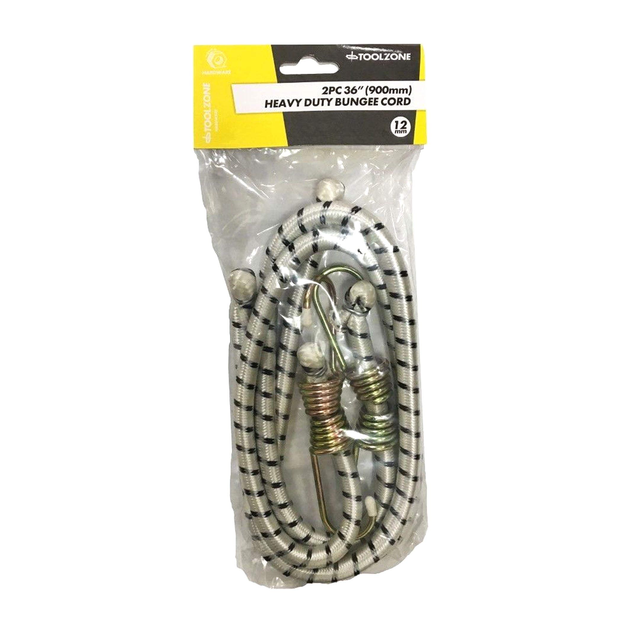 Toolzone Bungees 2pc 36 12mm with Hooks - Toolzone Kdptd002