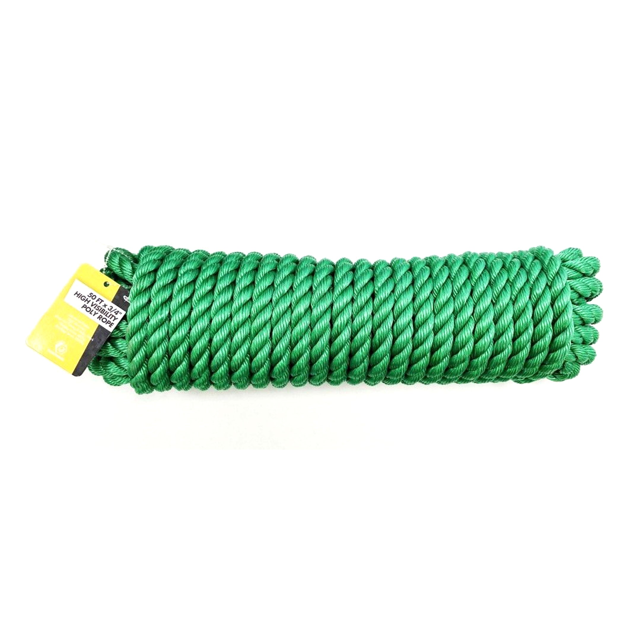 Toolzone Poly Rope Hi Vis 50ft X 3/4 500kg Working 3000kg Breaking - Toolzone Kdptd059