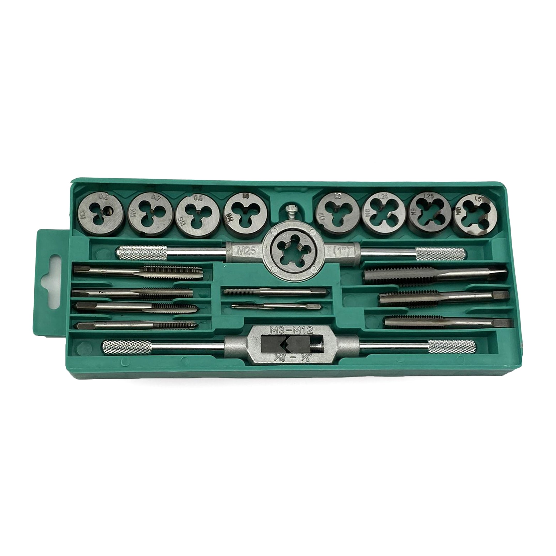 Toolzone Tap and Die Set 20 Piece Carbon Steel Metric M3-m12 - Toolzone Kdptp101
