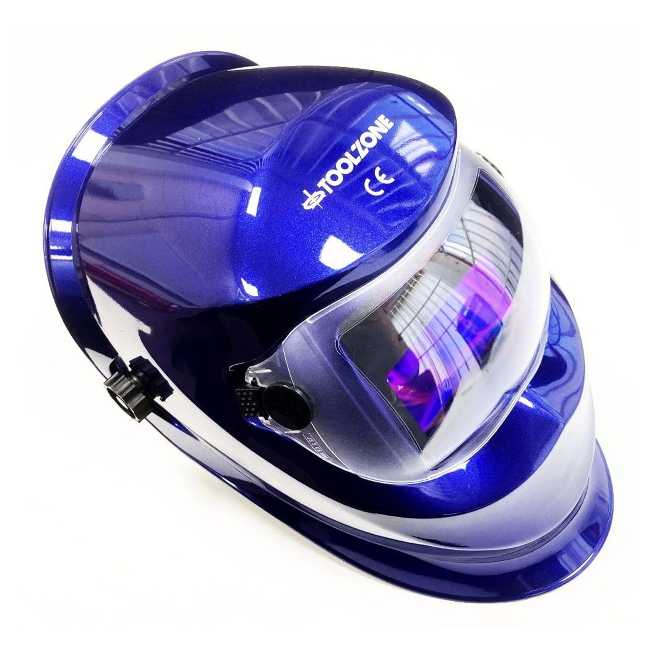 Toolzone Auto Darkening Welders Helmet Blue Variable Control - Toolzone Kdpwh010b