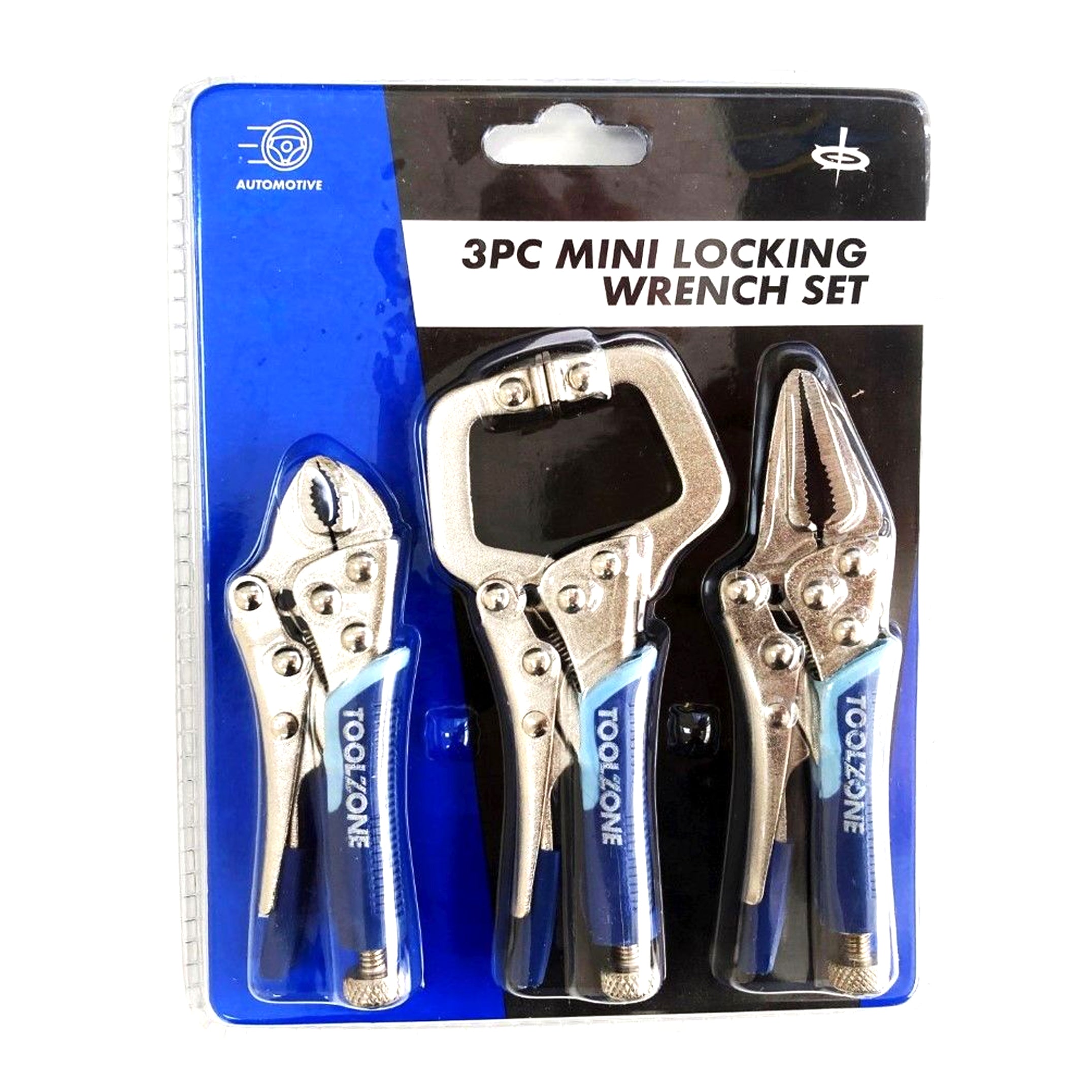 Toolzone Locking Wrench Set Mini 3 Piece 4 5 Curved Jaw Long Nose C Clamp - Toolzone Kdpwr127