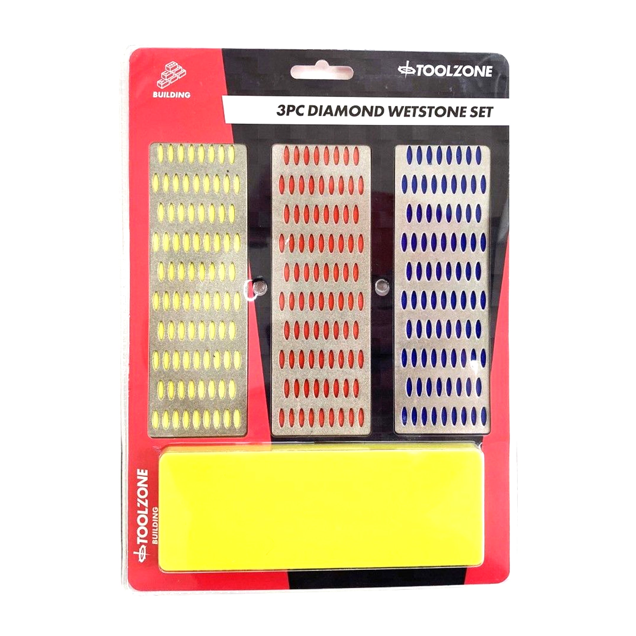 Toolzone Whetstone Diamond 3pc 6 X 2 180 280 400 Grit with Holder - Toolzone Kdpww069