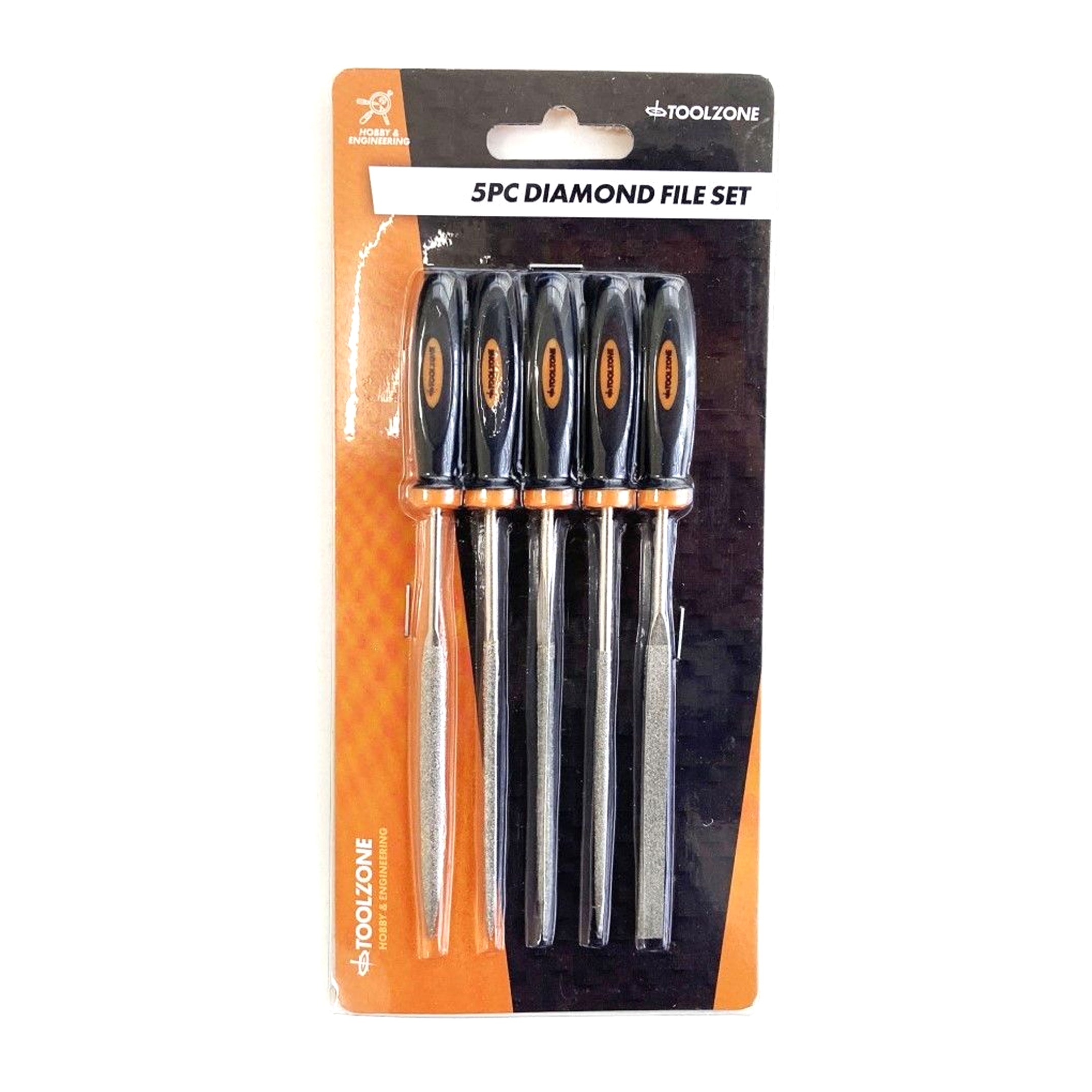 Toolzone Diamond File Set 5pc 85mm Blade Various Shapes - Toolzone Kdpww096