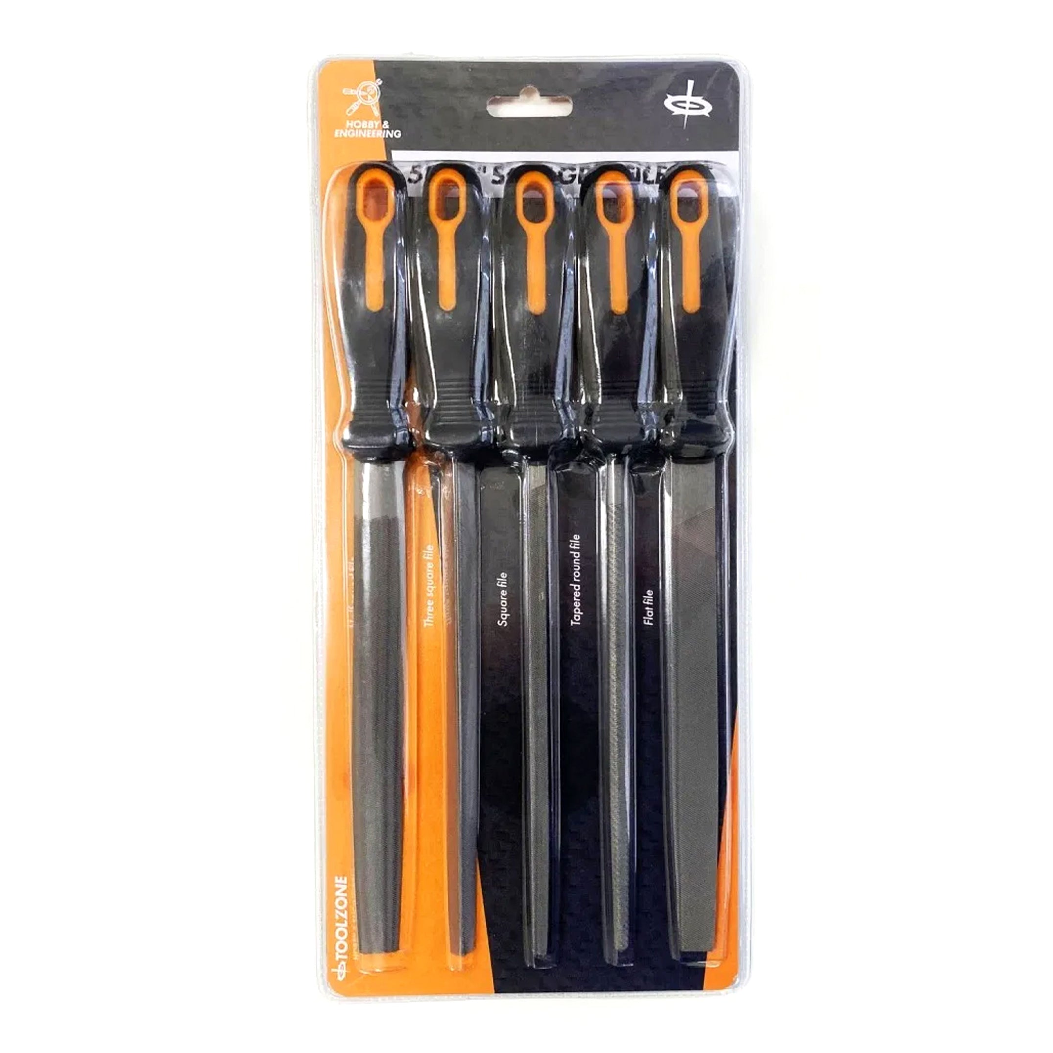 Toolzone File Set 5pc 8 T12 Steel Soft Grip Handles - Toolzone Kdpww163