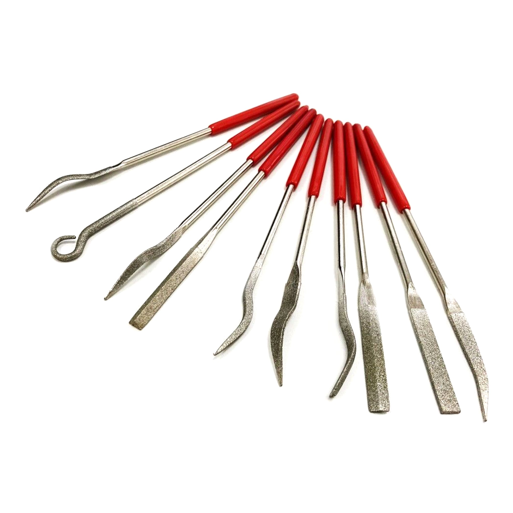 Toolzone Diamond Riffler Needle Files 10pc 120 Grit with Pvc Handles - Toolzone Kdpww205