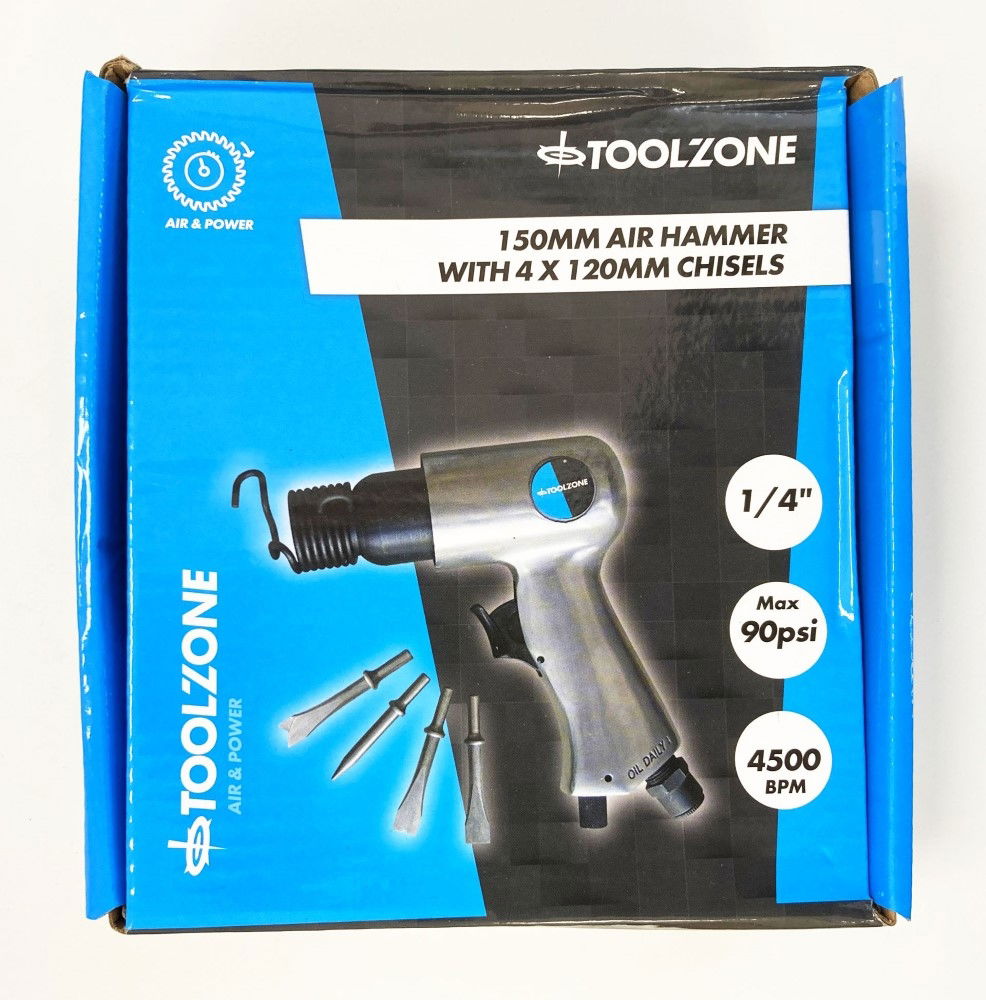 Toolzone Air Hammer Kit with Four 120mm Chisels - Toolzone Kdpat010