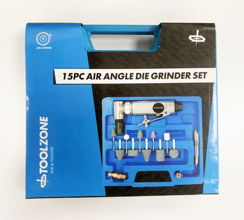 Toolzone Angle Air Die Grinder 15 Pieces 1/4 Chuck - Toolzone Kdpat020