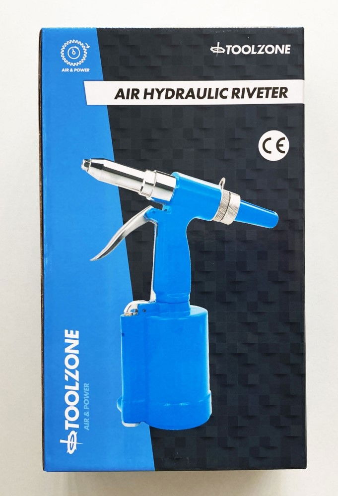 Toolzone Air Hydraulic Riveter 3/16 Ce Approved Nozzle Sizes 2.4/3.2/4.0/4.8mm Air Inlet 1/4 Bsp - Toolzone Kdpat075