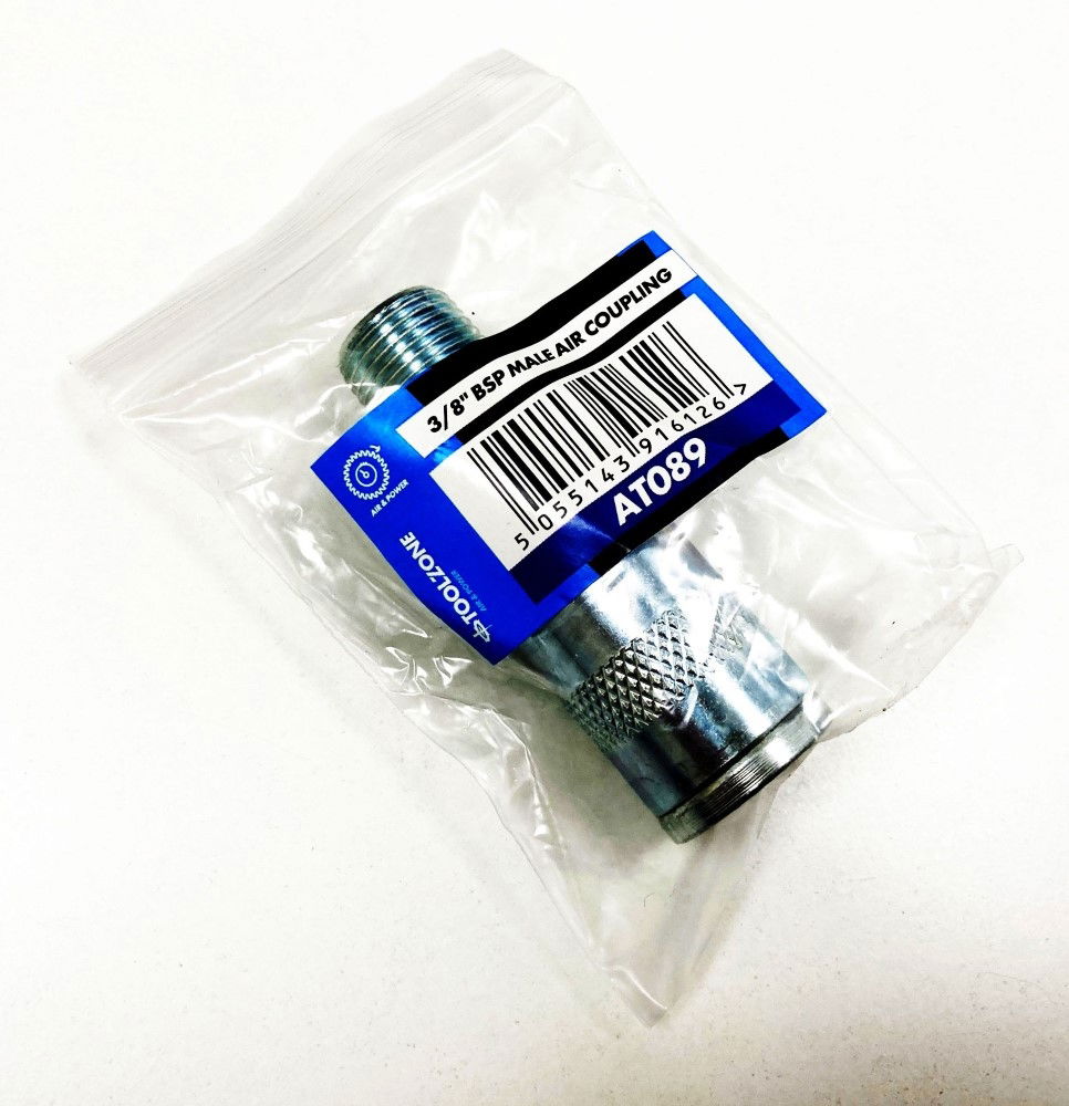 Toolzone Air Coupling 3/8 Bsp Male Zinc Plated Steel Compatible with Pcl Fittings - Toolzone Kdpat089