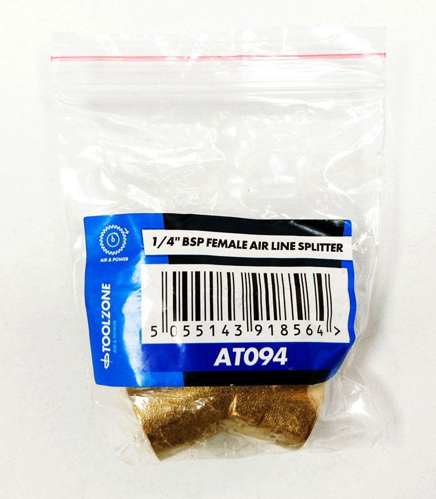 Toolzone Air Line Splitter 1/4 Bsp Female Tapered Thread - Toolzone Kdpat094