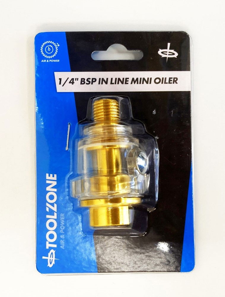 Toolzone Mini in Line Oiler 1/4 Bsp for Air Tools Includes Condensation Valve - Toolzone Kdpat096