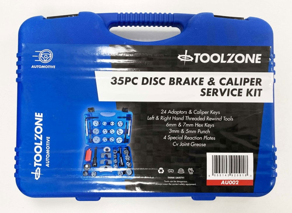 Toolzone Disc Brake and Caliper Service Kit 35pc Includes 24 Adaptors - Toolzone Kdpau002