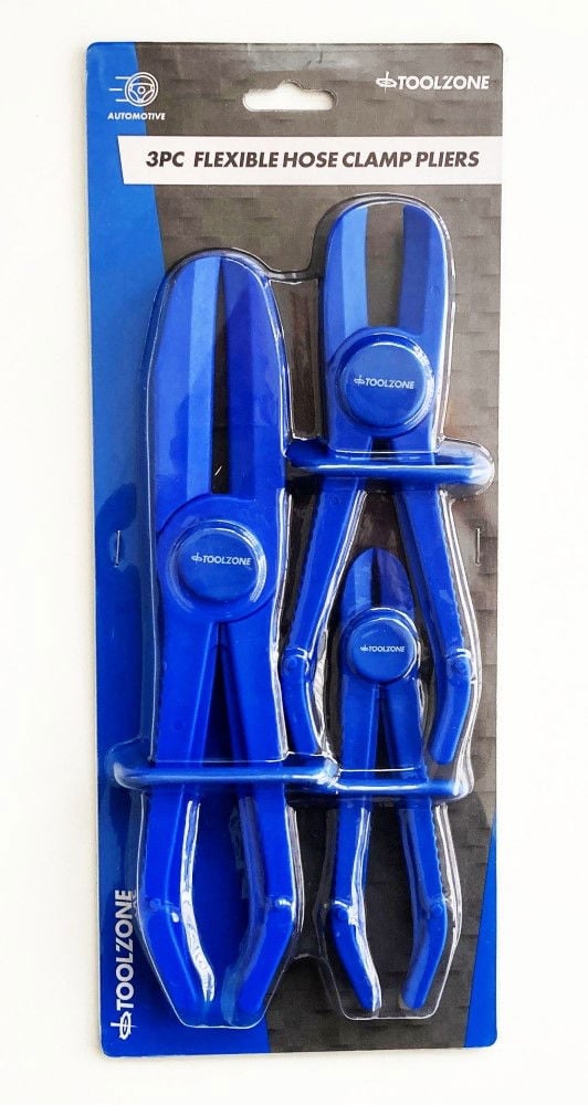 Toolzone Hose Clamp Plier Set 3pc for Coolant Fuel and Vacuum Hoses - Toolzone Kdpau004