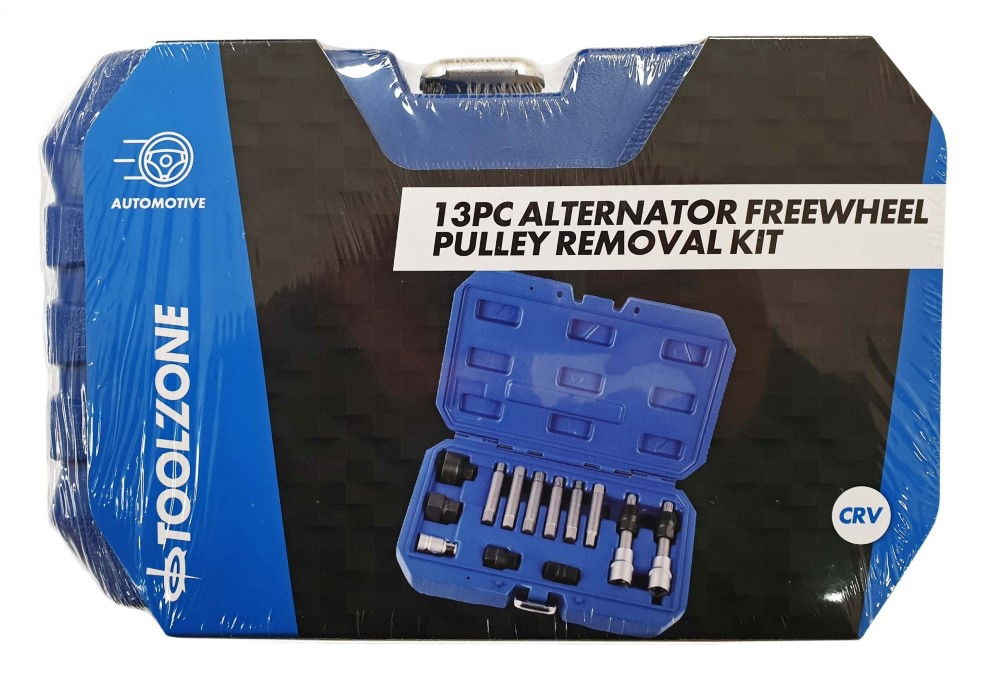 Toolzone Alternator Freewheel Pulley Removal Set 13pc with Bit Sockets - Toolzone Kdpau011