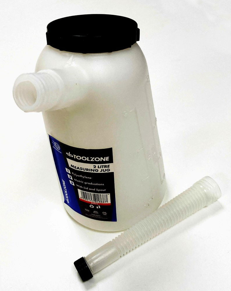 Toolzone Measuring Jug 2 Litre with Lid and Flexible Spout Polyethylene - Toolzone Kdpau019