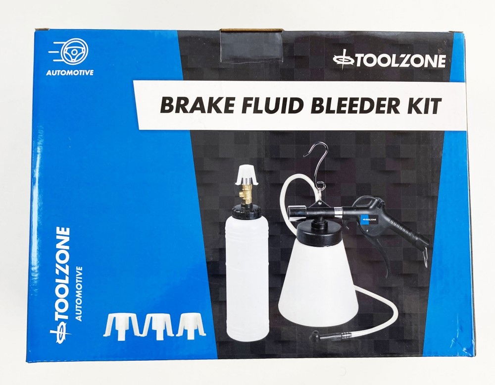 Toolzone Brake Fluid Bleeder Kit Pneumatic 750ml 70-120 Psi 2m Tube - Toolzone Kdpau032