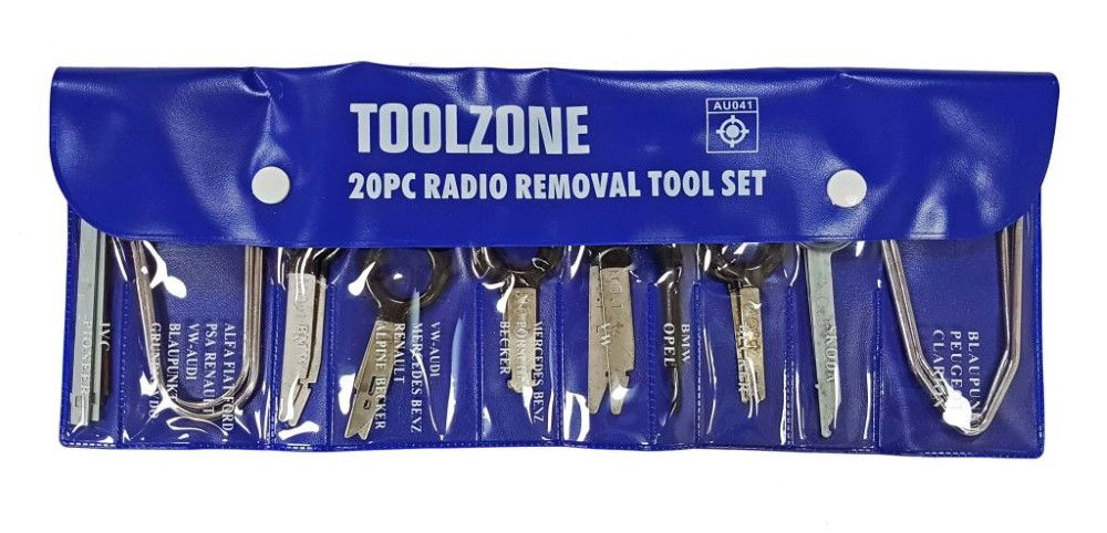 Toolzone Radio Removal Tool Set 20pc for Car Stereo - Toolzone Kdpau041