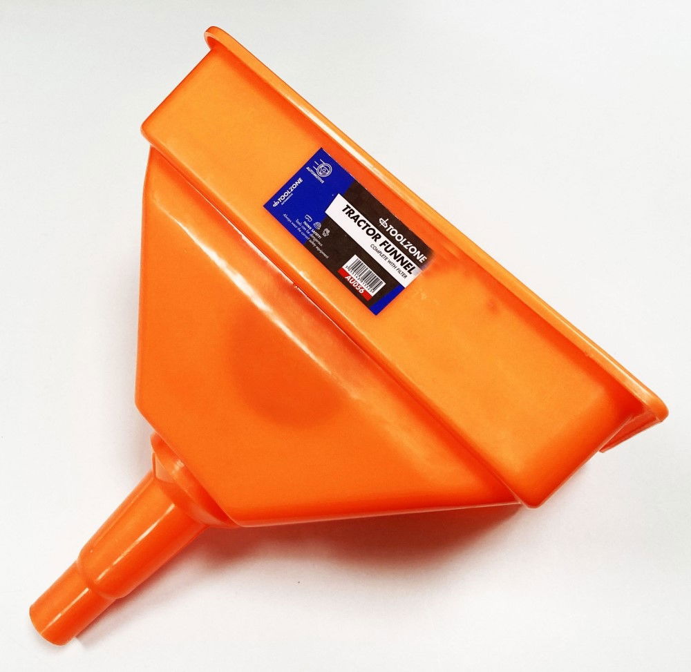 Toolzone Tractor Funnel Large Rectangular with Filter 275mm X 190mm - Toolzone Kdpau056
