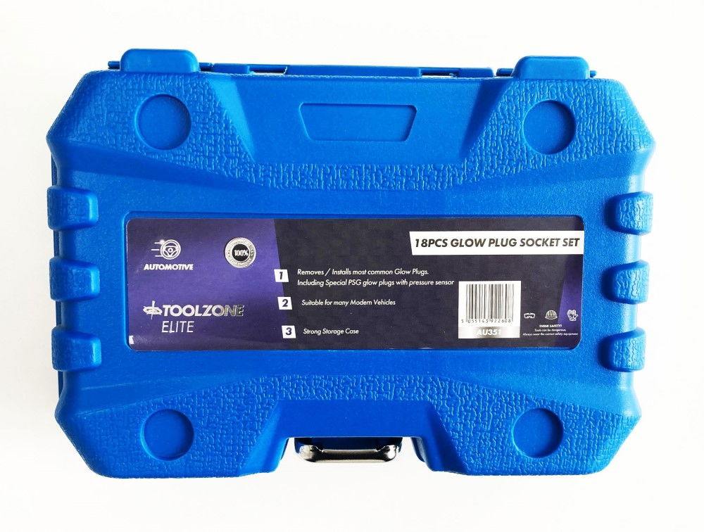 Toolzone Glow Plug Socket Set 18pc - Toolzone Kdpau351