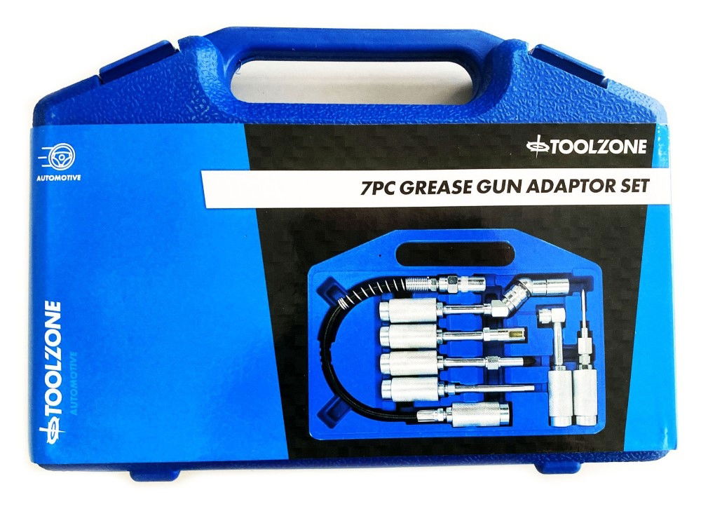 Toolzone Grease Gun Adaptor Set 7pc - Toolzone Kdpau364