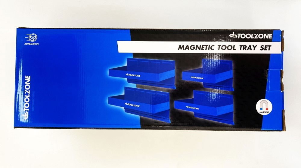 Toolzone Magnetic Tool Tray Set 4pc 310x115mm 270x115mm 210x115mm 155x115mm - Toolzone Kdpau365
