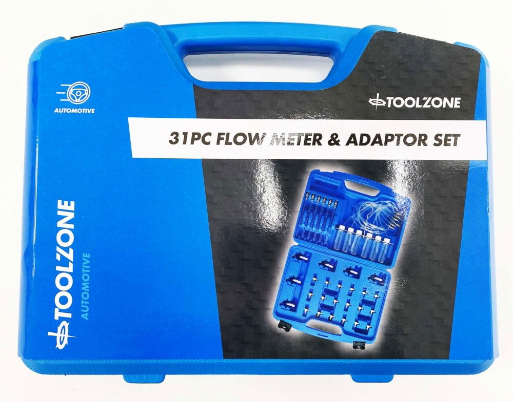 Toolzone Flow Meter and Adaptor Set 31pc for Common Rail Diesel Engines - Toolzone Kdpau379