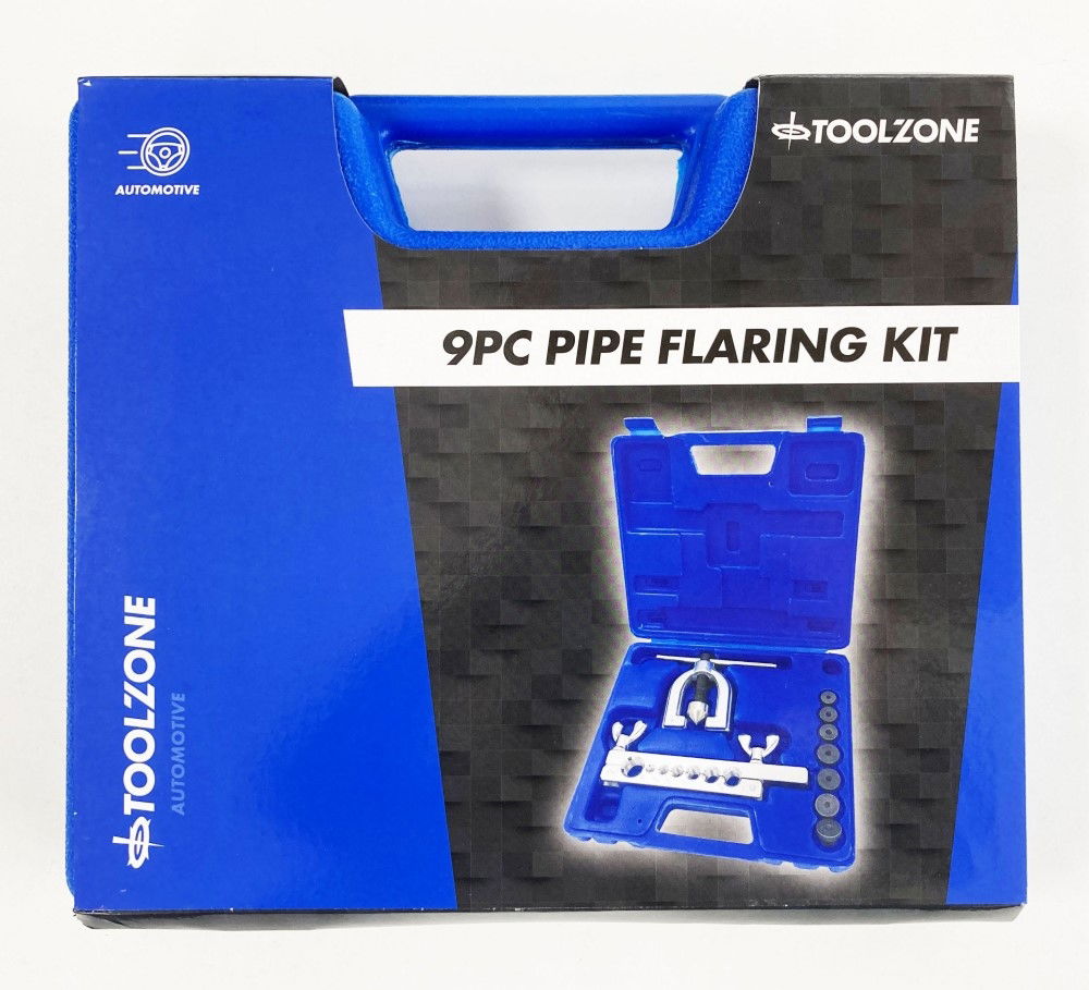 Toolzone Brake Pipe Flaring Tool Kit 9pc with 7 Dies 3/16 to 5/8 - Toolzone Kdpau383