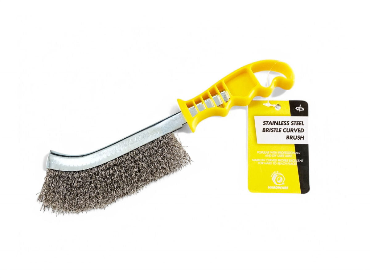 Toolzone Curved Brush Stainless Steel Bristle Plastic Handle - Toolzone Kdpbr059
