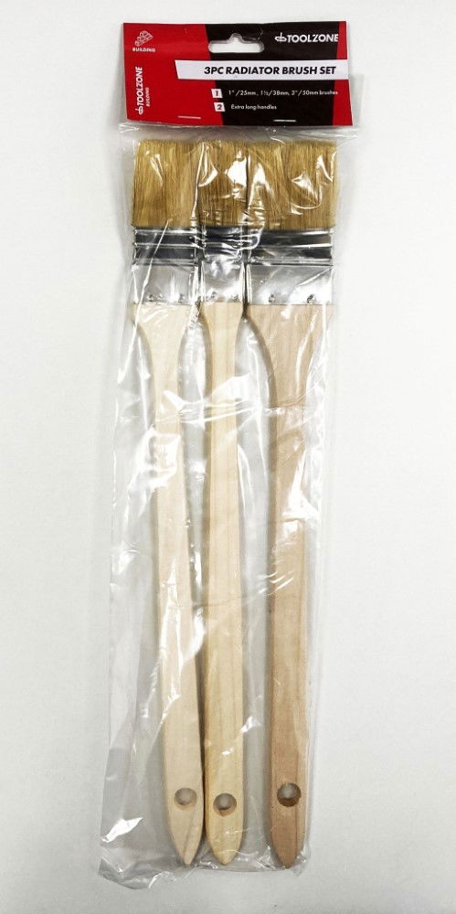 Toolzone Radiator Brush Set 3pc Angled Head 1, 1-1/2, 2 - Toolzone Kdpdc037