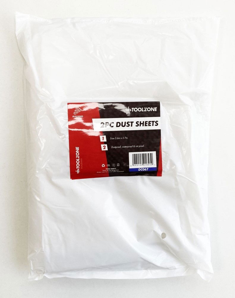 Toolzone Dust Sheet Poly 2pc 3.6 X 2.7m - Toolzone Kdpdc067