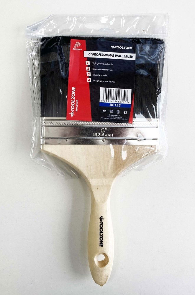 Toolzone Wall Brush 6 Professional Double Boiled Fine Bristles - Toolzone Kdpdc153