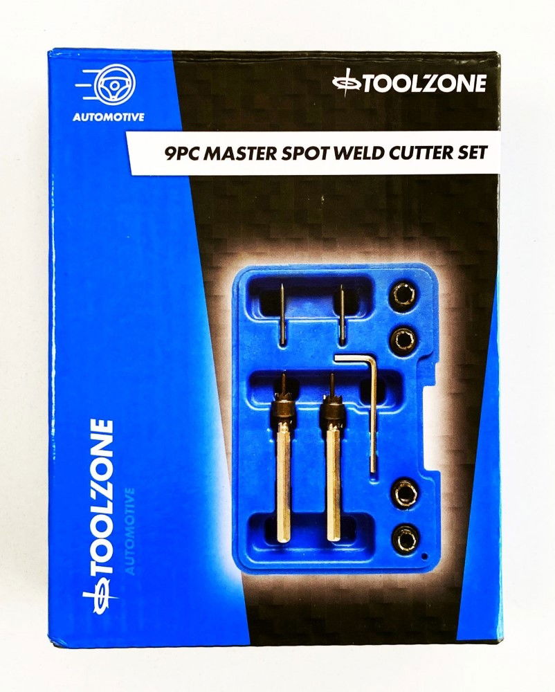 Toolzone Spot Weld Cutter Set 9pc Master Interchangeable Heads - Toolzone Kdpdr038