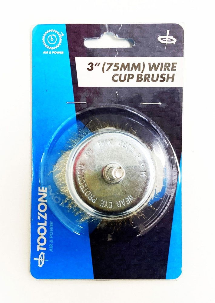 Toolzone Wire Cup Brush 3 75mm for Drill 6mm Spindle - Toolzone Kdpdr166