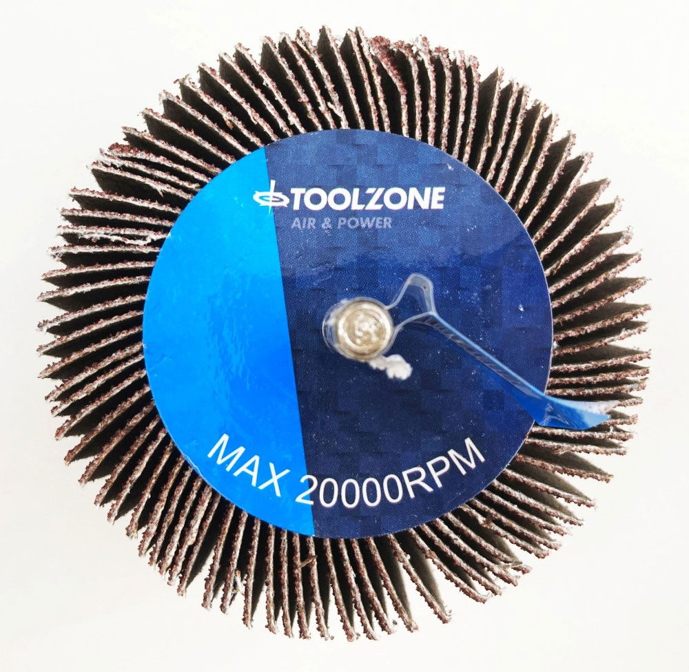 Toolzone Flap Wheel for Drill 80x50mm 60 Grit 6mm Spindle - Toolzone Kdpdr181