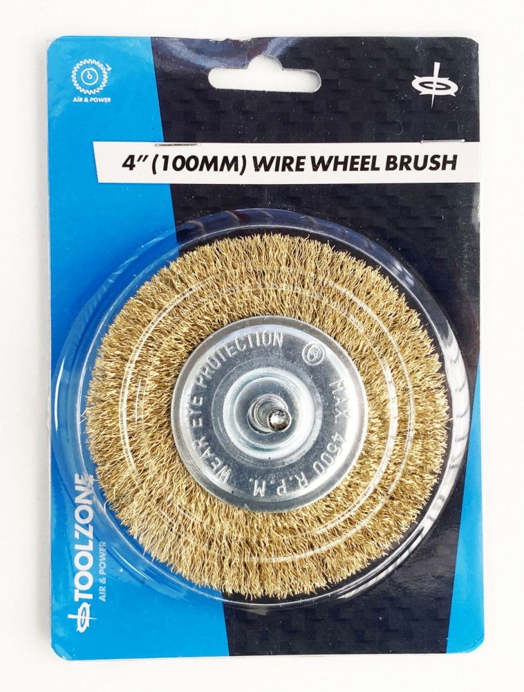 Toolzone Flat Wire Wheel for Drill 4 1/4 Shank Brass Plated - Toolzone Kdpdr210