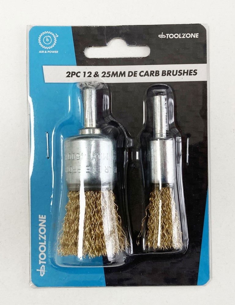 Toolzone Decarb Wire Brush Set 2pc 12mm 25mm 6mm Spindle - Toolzone Kdpdr306