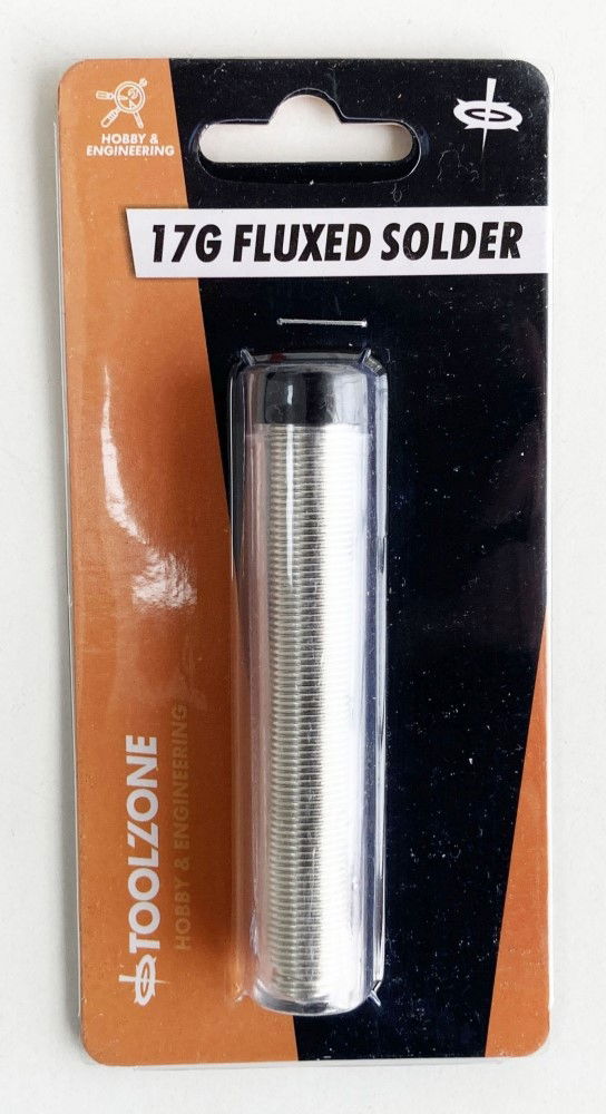 Toolzone Fluxed Solder Lead Free 17g 1mm Diameter Tin Copper - Toolzone Kdphb283