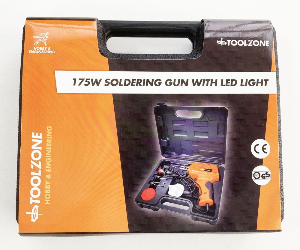 Toolzone Solder Gun 175 Watt with Led Light Kit - Toolzone Kdphb328