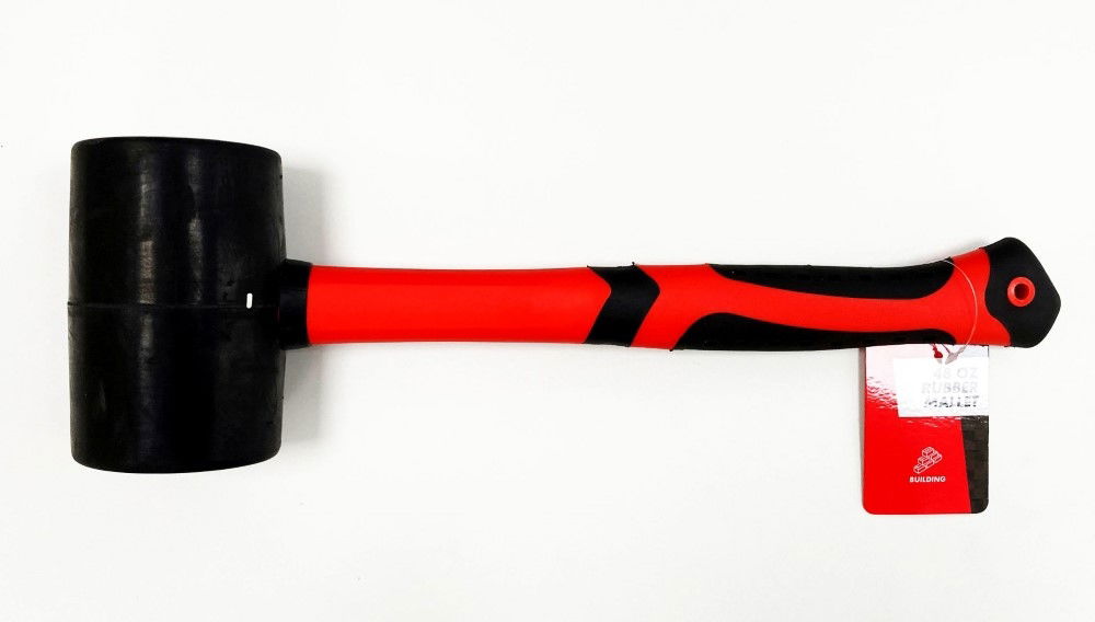 Toolzone Rubber Mallet 48oz Fibre Handle Black Head - Toolzone Kdphm003