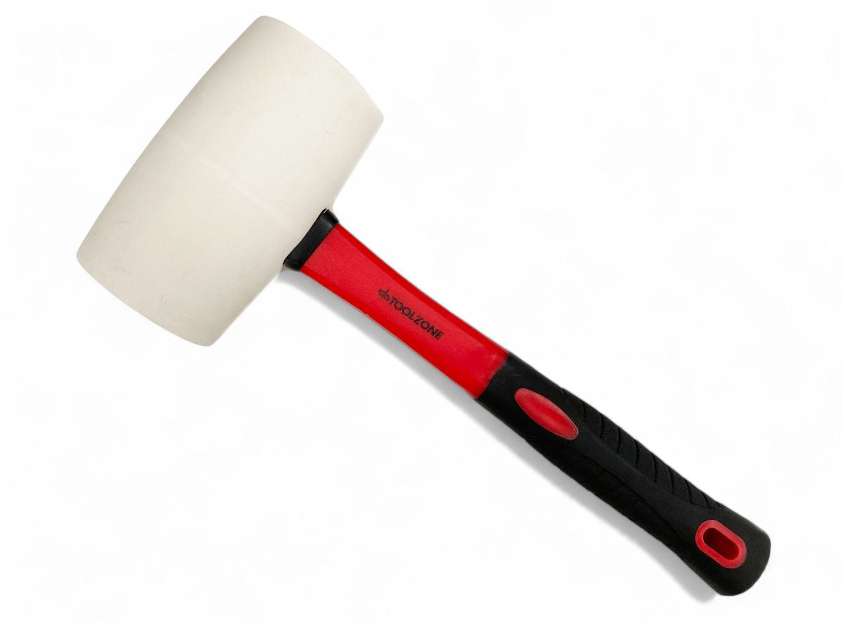 Toolzone Rubber Mallet 32oz White Head Fibreglass Handle - Toolzone Kdphm007