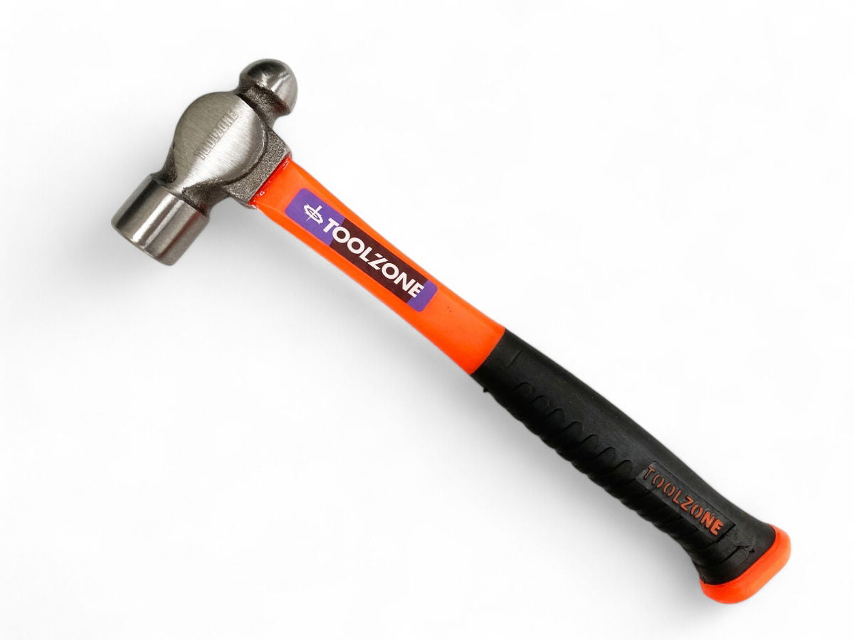 Toolzone Ball Pein Hammer 8oz 70% Fibre Handle Orange 280mm - Toolzone Kdphm061