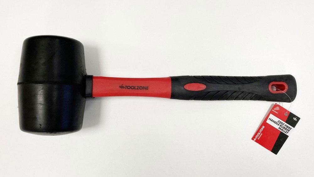 Toolzone Rubber Mallet 32oz Black Fibreglass Handle 350mm - Toolzone Kdphm108