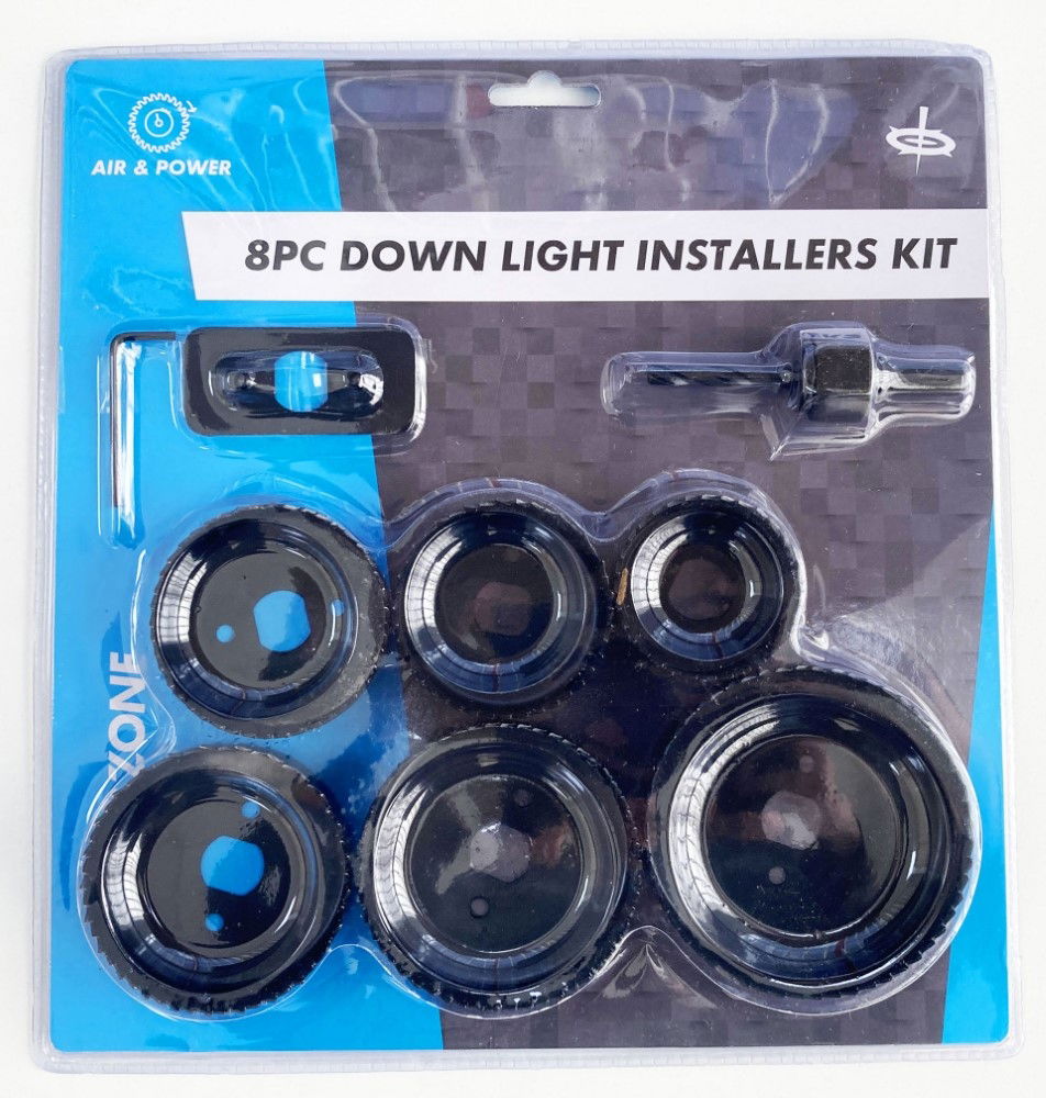 Toolzone Down Light Installers Kit 8pc Sizes 51-89mm - Toolzone Kdphs036