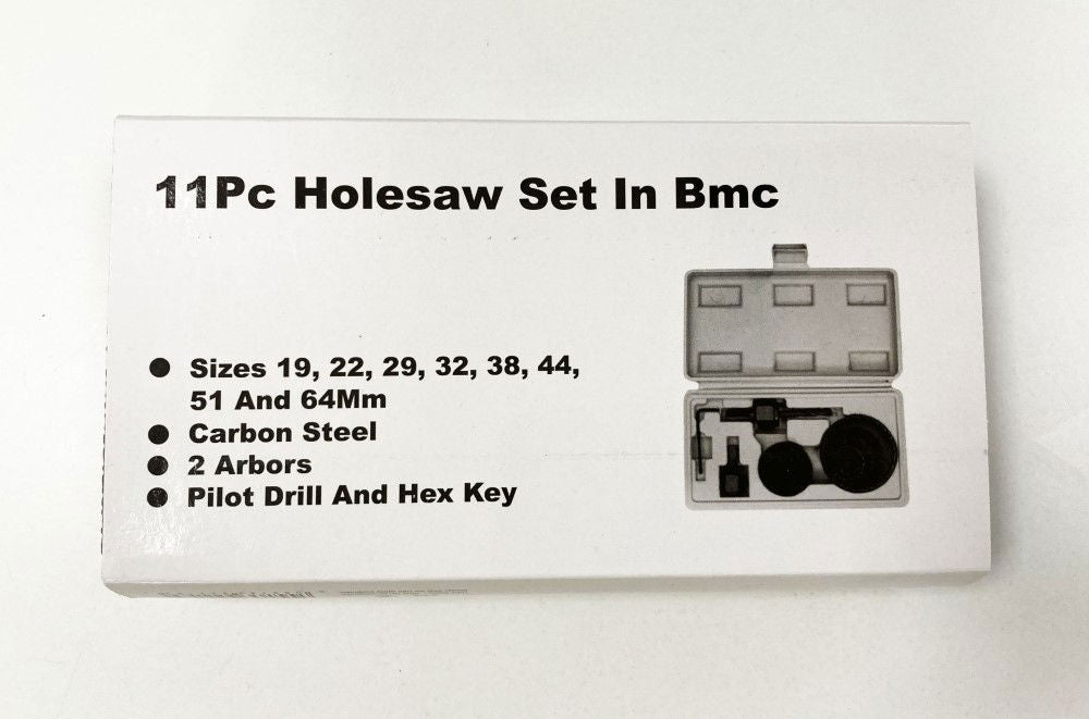 Toolzone Hole Saw Set 11pc Carbon Steel Sizes 19-64mm - Toolzone Kdphs042