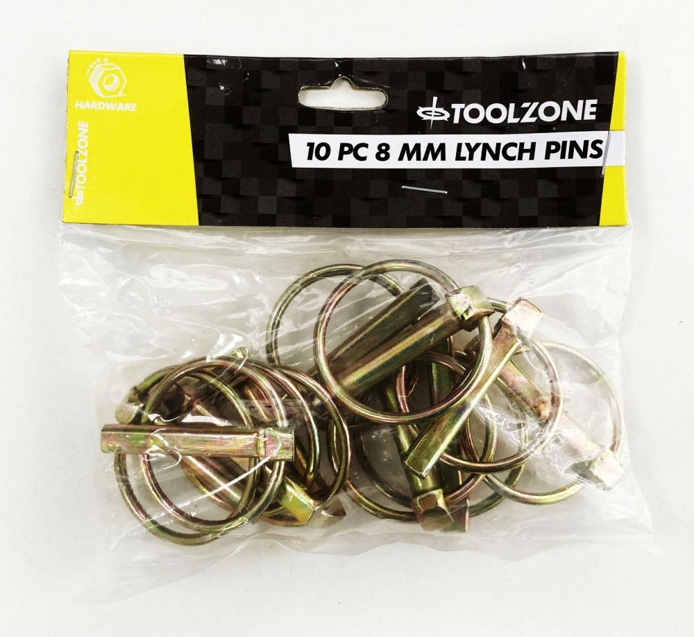 Toolzone Linkage Pin Set 10pc 8mm Galvanised - Toolzone Kdphw164