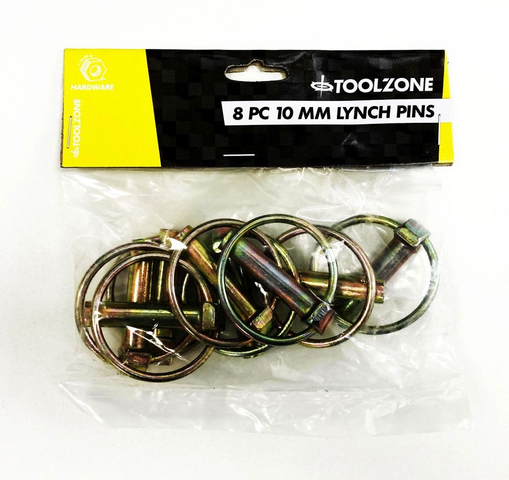 Toolzone Linkage Pin Set 8pc 10mm Galvanised - Toolzone Kdphw170